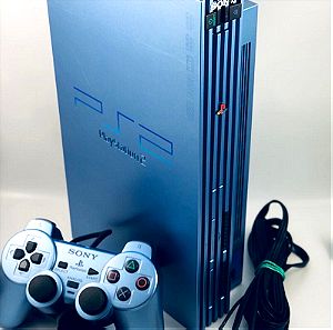 Επισκευάστηκε/ Refurbished Aqua Blue 50 million anniversary edition PS2 Playstation 2 Σετ SCPH 50004