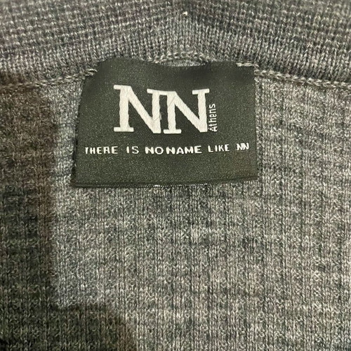 Men's long-sleeve Henley shirt with waffle knit, like new, gray XL