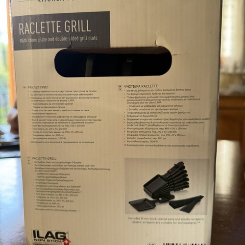 SilverCrest Raclette Grill for 8 people with stone and grill plate 1300W