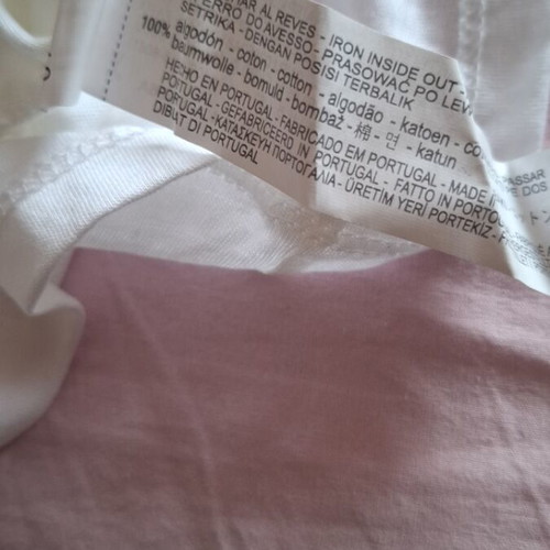 Zara cotton t-shirt new, white and pink, size L