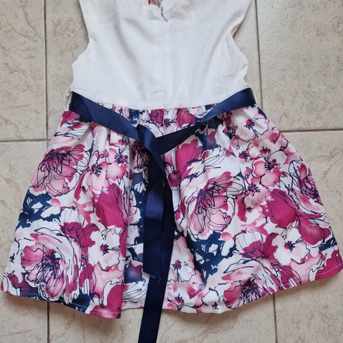 Summer dress for 3 years old, size 98cm, new, white and pink