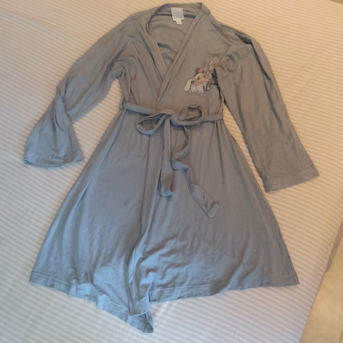 Disney women's grey maternity and nursing robe with Minnie Mouse and Daisy Duck
