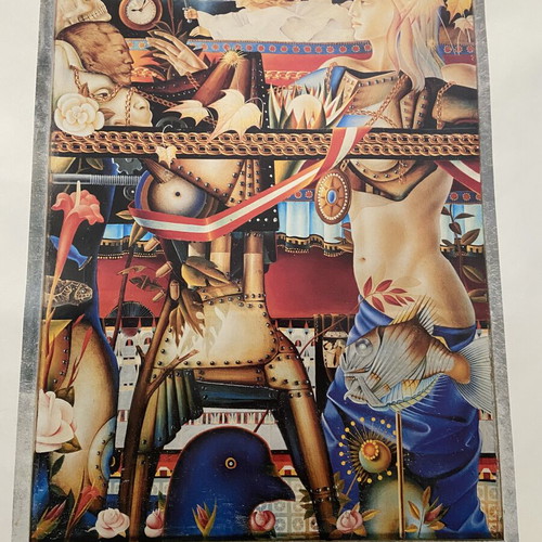 Signed poster by Georgios Derpapas used, surrealist art 1989