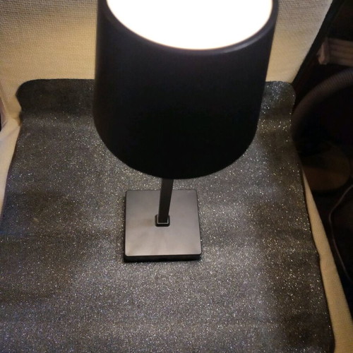Table lamp black LED used, 30 cm, working