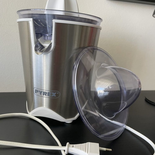 Pyrex electric citrus juicer 100W used, stainless steel detail