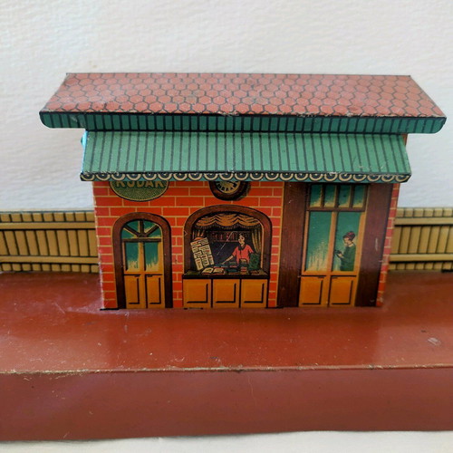 Vintage Tin Railway Shop made in Germany used