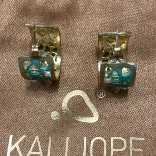 KALLIOPE faux earrings like new, turquoise and gold