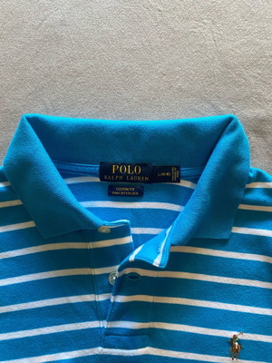 Ralph Lauren Polo Custom Fit Size L Like New White Blue