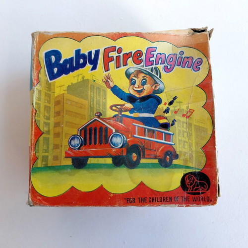 Wind-up fire extinguisher toy 60s Elvip new