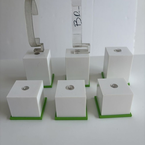 Watch display stands used, pack of 6 with green base