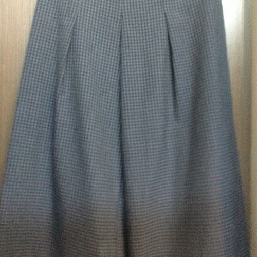 Wide checked zip culotte pants blue gray, like new, size M