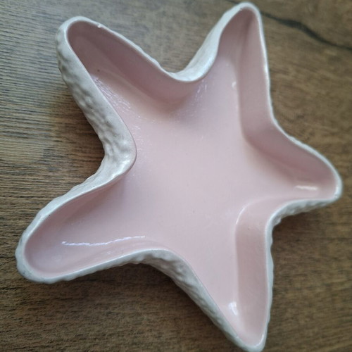 Handmade starfish plaster decor with acrylic paint, new