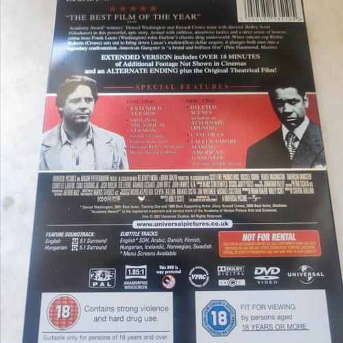 American Gangster steelbook double DVD with English subtitles
