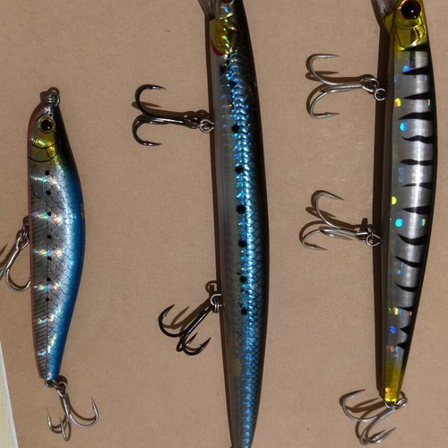 Rizor Jerky Minnow 140s, Savage Gear Sandeel Jerk Minnow 175F, Pencil fishing lures