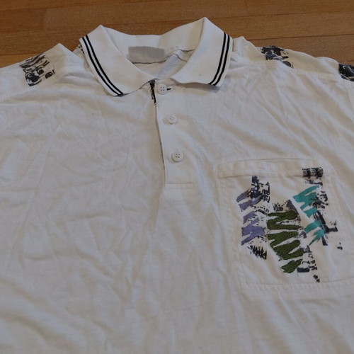 Adidas Polo Shirt 1990s cotton white with pocket size L like new