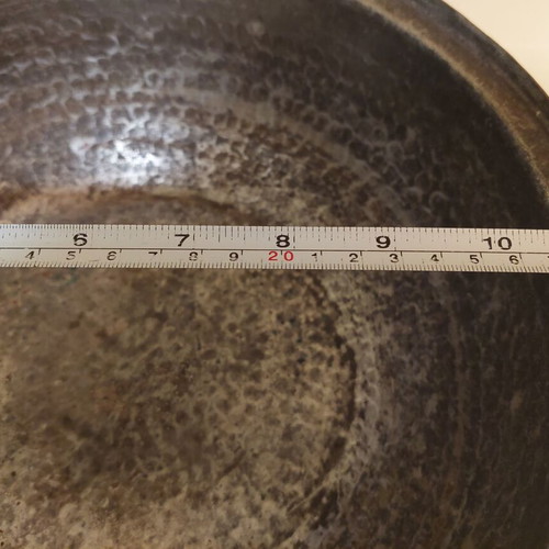 Antique copper pot used with engraved year 1956