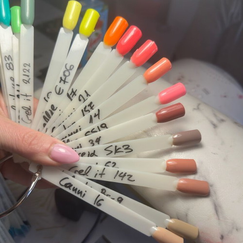 Nail products like new, 110 nail polishes, dual forms, gel tips, powders, rhinestones