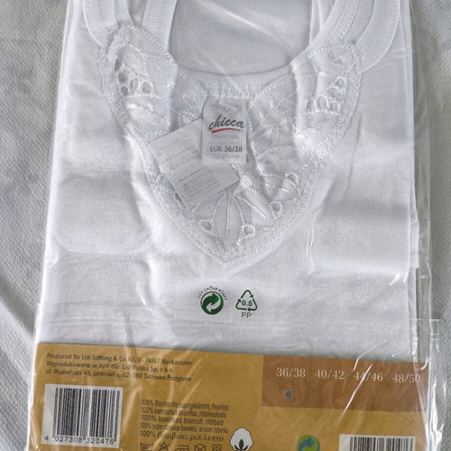 Cotton white undershirts new, set of 2, size M