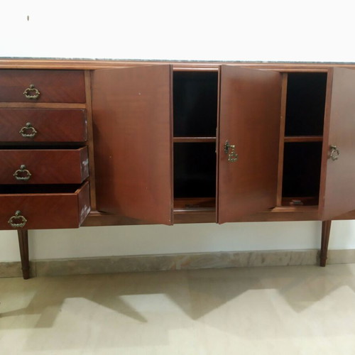 Antique sideboard buffet like new with gray marble top
