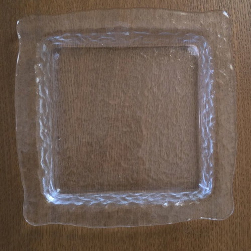 Glass serving platter for nuts like new 23×23 with 4 small dishes