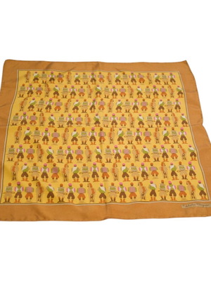 Salvatore Ferragamo Silk Twill Scarf like new, vintage jockey design