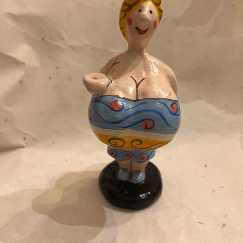 Decorative handmade figurine used, hand-painted