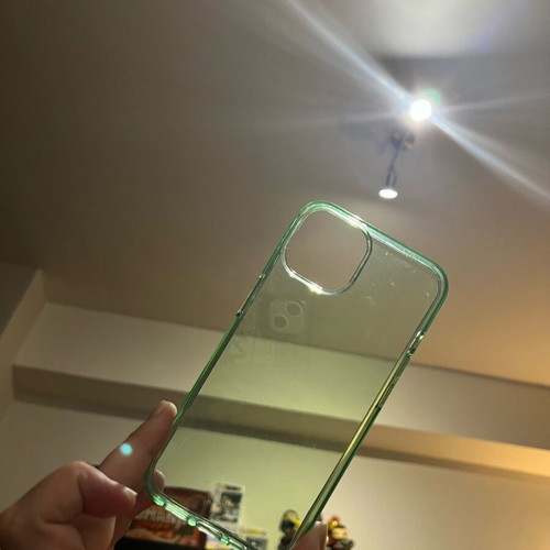 IPhone 13 case green transparent, medium hardness, new