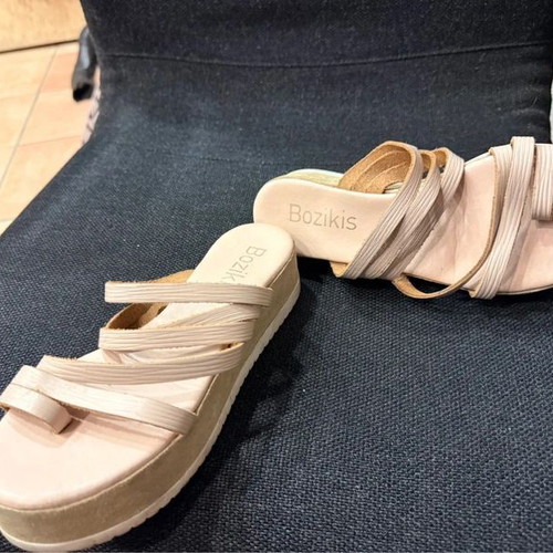 Bozikis sandals size 36 beige like new
