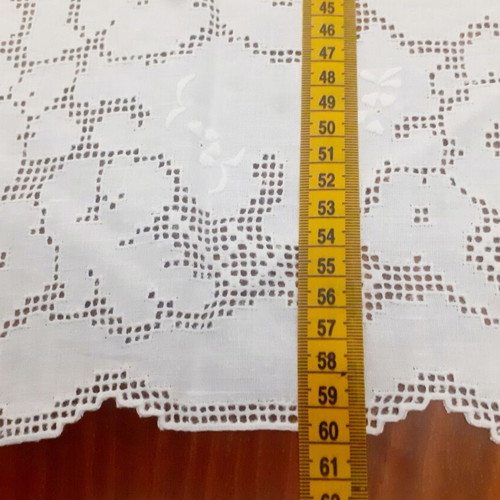 White machine-cut square 60×60cm new