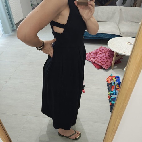 Ioanna Kourbela black jumpsuit with pockets, size S