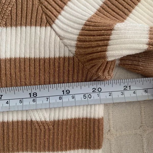Rio & Rian striped blouse used, size L/XL, white and brown