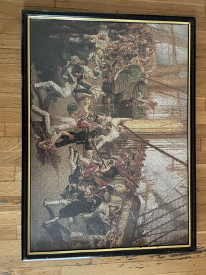 Renaissance painting puzzle with frame