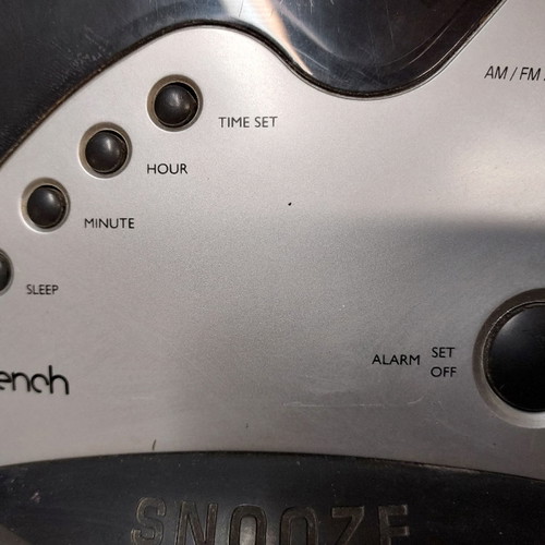 Table clock radio used with AM/FM and alarm