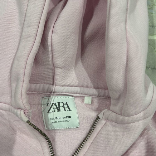 Zara girls' pink hoodie like new, size 128 cm