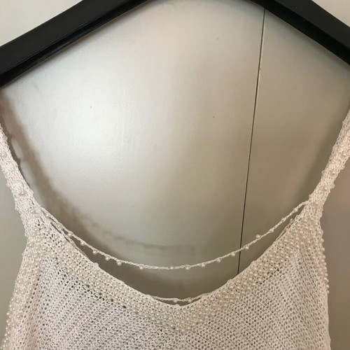 Crochet camisole with pearls like new, white, size S