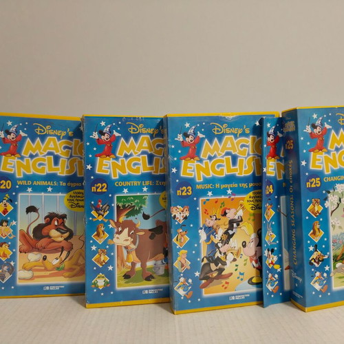 Magic English Disney learning VHS set of 28 used