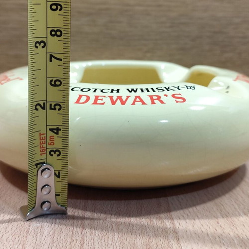 Dewar's scotch whisky old promotional ceramic ashtray used