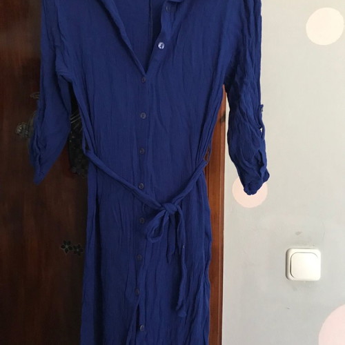 Semizie dress new, blue with buttons and belt