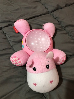 Fisher Price Sleep Toy Hippo Fabric Projector with Music like new
