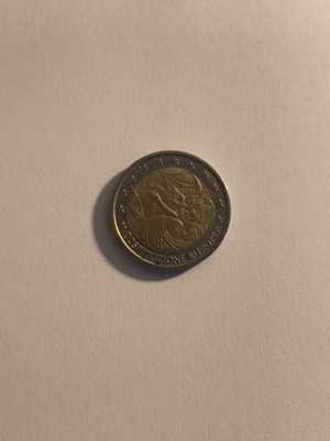 Italy 2005 commemorative 2 euro coin used, Costituzione Europea