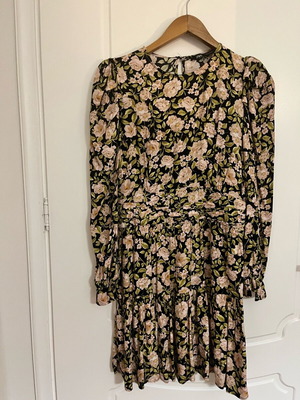 Mini floral dress Zara like new, size S, black and pink
