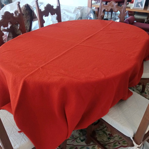 Wool blanket like new, solid brick red color