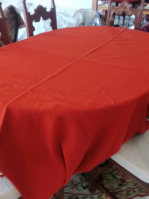 Wool blanket like new, solid brick red color