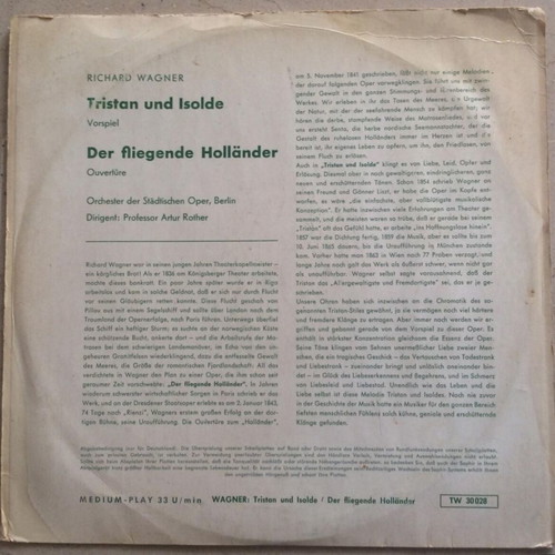 Richard Wagner Vinyl Record Tristan and Isolde, The Flying Dutchman used, classical