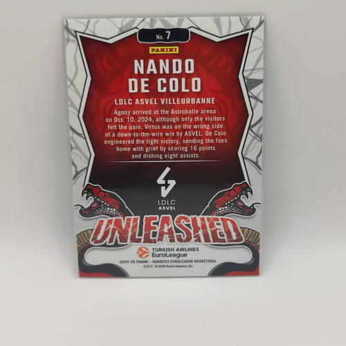 Nando De Colo Unleashed Card 2024-25 Panini-Donruss EuroLeague new