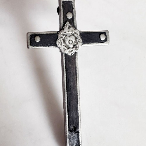Antique French Cross Pendant with Garnets used, late 19th century