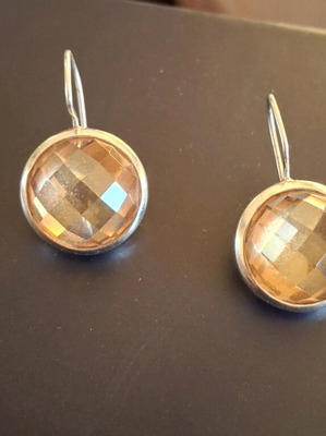 Jools earrings with beige and silver stone like new