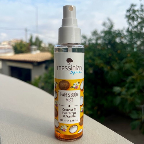 Messinian Spa Hair & Body Mist used, Coconut & Heliotrope & Vanilla 100ml