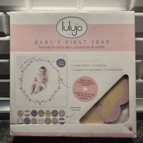 Baby's First Year Blanket and Cards Set like new, Lulujo, girl