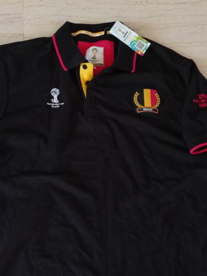 Fifa World Cup 2014 men's black polo shirt Belgium new